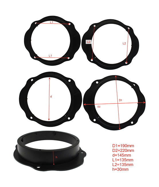 Подиумы пластик для установки динамиков в Ford, Mazda 6,5" Фронт (16 см, простые) 4