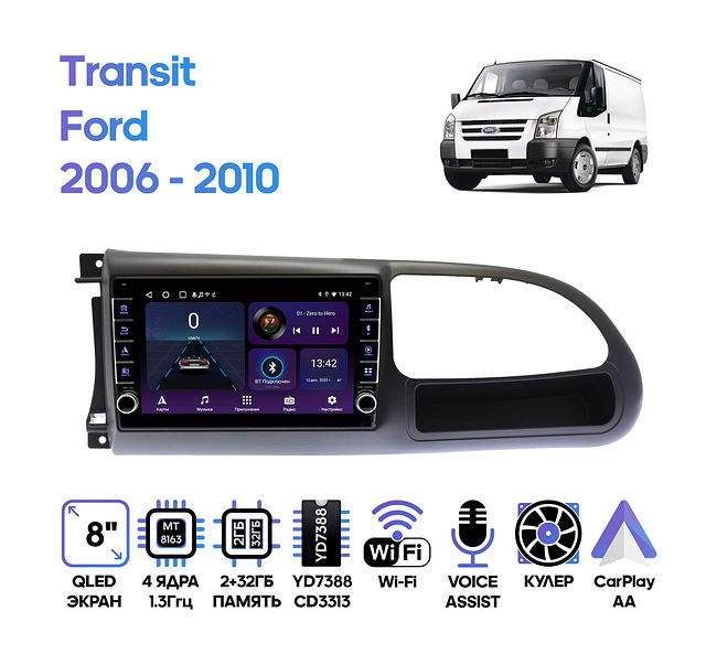 купить Штатная магнитола Ford Transit 2006 - 2010 Wide Media LC9283ON-2/32B 1
