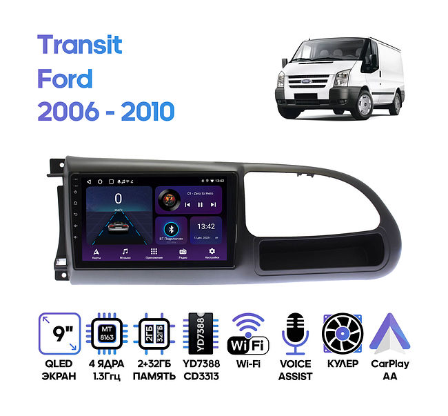 купить Штатная магнитола Ford Transit 2006 - 2010 Wide Media LC9283ON-2/32T 1