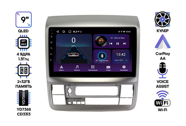 купить Штатная магнитола Toyota Alphard 2002 - 2005 Wide Media LC9829ON-2/32T для авто с усилителем, тип 2 1