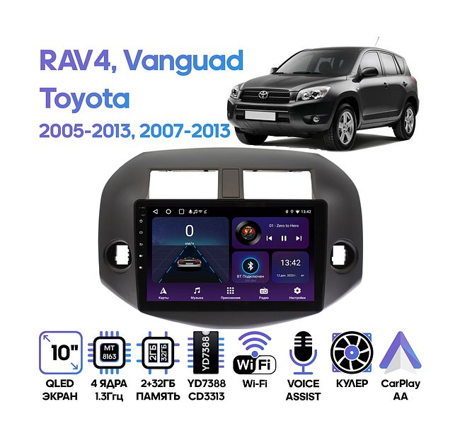 купить Штатная магнитола Toyota RAV4 2005 - 2013, Vanguard 2007 - 2013 Wide Media LC1001ON-2/32T 1