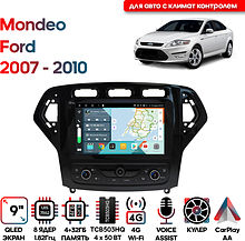 Штатная магнитола Ford Mondeo 2007 - 2010 Wide Media KS9771QR-4/32 чер., для авто с климат контролем