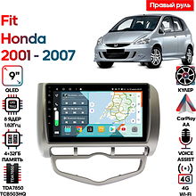 Штатная магнитола Honda Fit, Jazz 2001 - 2007 Wide Media KS9095QR-4/32 (правый руль)