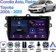 Штатная магнитола Toyota Corolla Axio, Fielder 2006 - 2013 (чёрная) Wide Media LC9094ON-2/32T