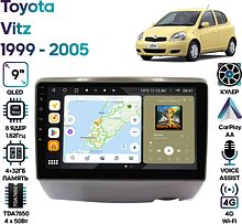 Штатная магнитола Toyota Vitz 1999 - 2005 Wide Media MT9294QU-4/32